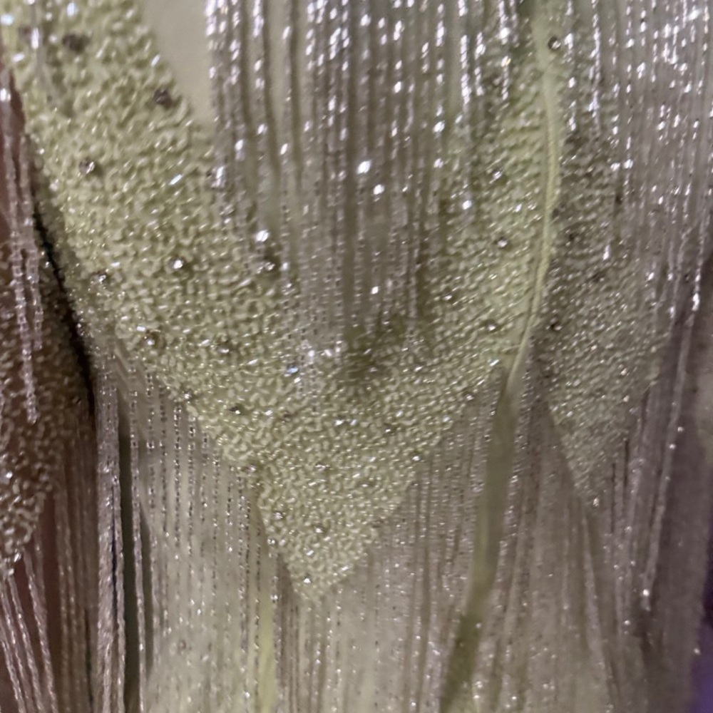 Rachel Gilbert Sequin Long Sleeve Dress in Cream and Silver - Picture 10 of 12